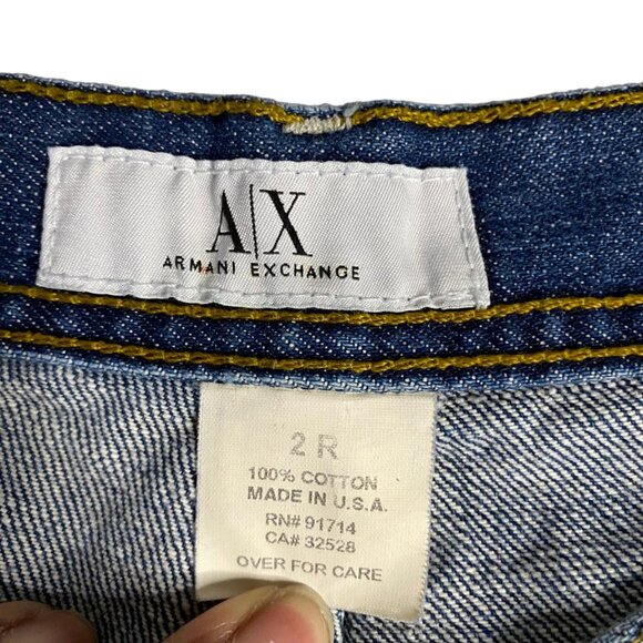 Armani Exchange Women's Viper Stone & Tint Distressed Bootcut Denim Jeans - Picture 6 of 8